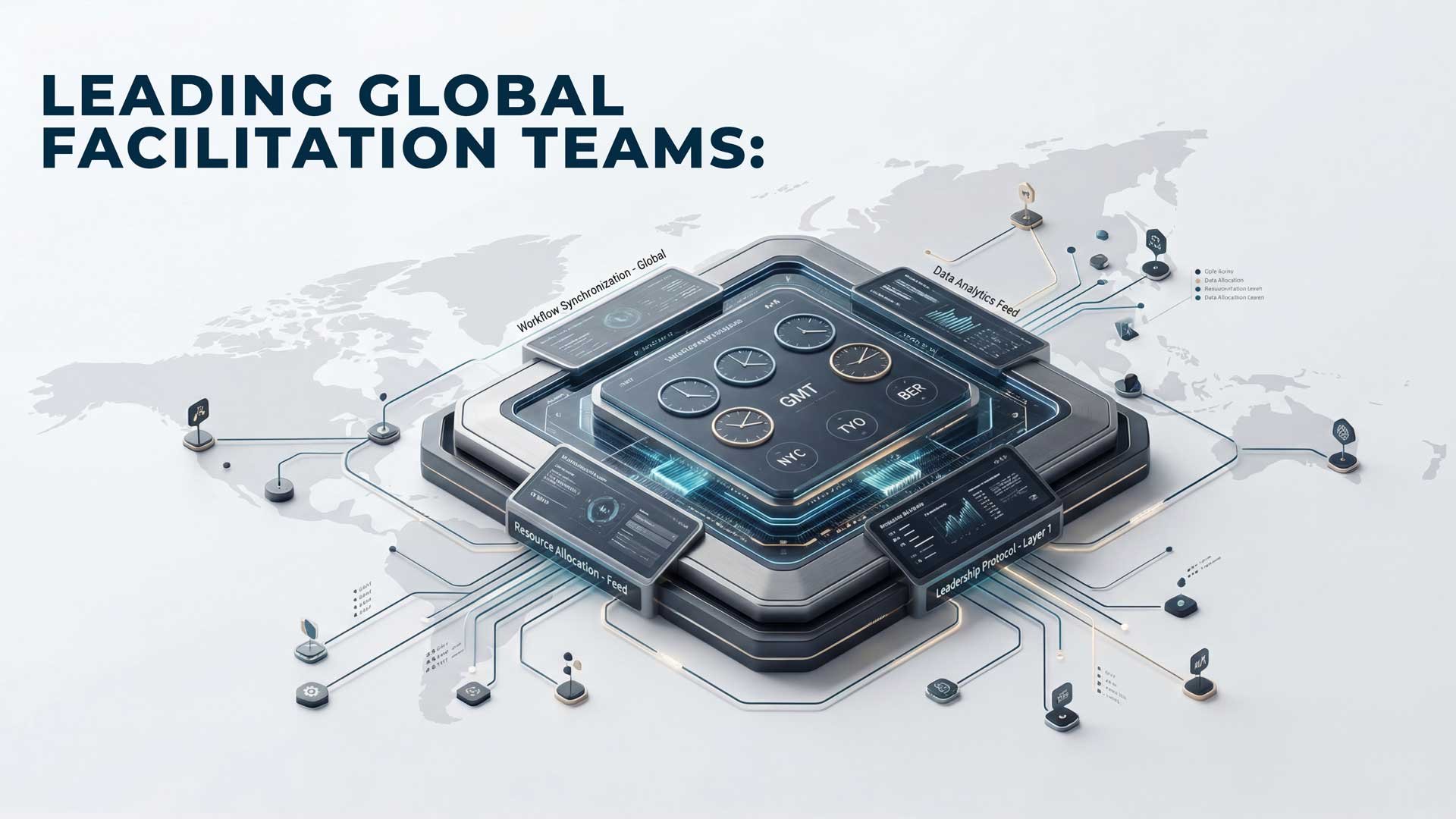 Computer Hub Representing Leading Global Facilitation Team 