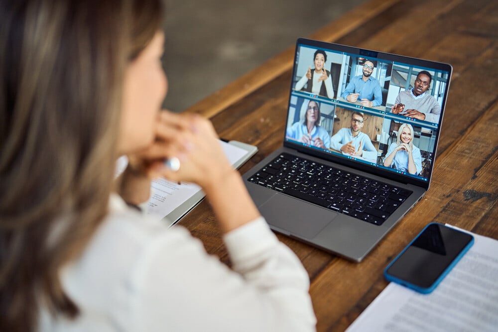 Woman enjoys a virtual session